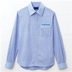 （まとめ） セロリー 大柄ギンガムチェック長袖シャツ 3Lサイズ サックス S-63412-3L 1枚 【×2セット】