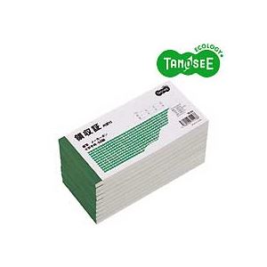 （まとめ）TANOSEE 領収証（内訳付） 小切手判 2枚複写 ノーカーボン 50組 100冊