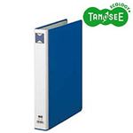 （まとめ）TANOSEE パイプ式ファイル 片開き A4タテ 30mmとじ 青 10冊