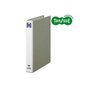 （まとめ）TANOSEE パイプ式ファイル 片開き A4タテ 30mmとじ グレー 30冊