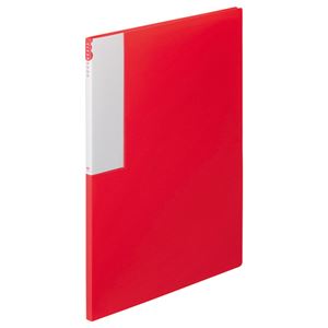 （まとめ） TANOSEE クリヤーブック（クリアブック） A4タテ 12ポケット 背幅10mm レッド 1セット（10冊） 【×5セット】