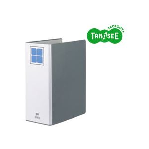 （まとめ）TANOSEE 両開きパイプ式ファイルE A4タテ 100mmとじ グレー 30冊