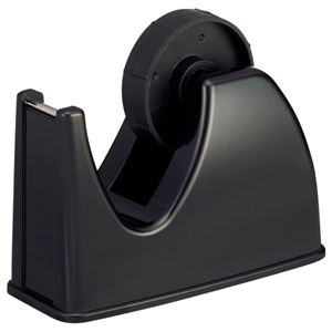 （まとめ） TANOSEE テープカッター台 大巻・小巻両用 黒 1セット（10台） 【×2セット】