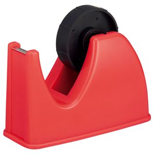 （まとめ） TANOSEE テープカッター台 大巻・小巻両用 赤 1セット（10台） 【×2セット】
