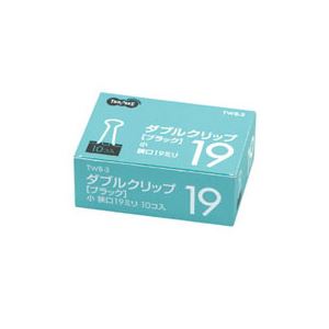 （まとめ） TANOSEE ダブルクリップ 小 口幅19mm ブラック 1セット（300個：10個×30箱） 【×5セット】