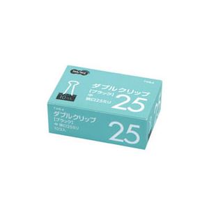 （まとめ） TANOSEE ダブルクリップ 中 口幅25mm ブラック 1セット（300個：10個×30箱） 【×2セット】