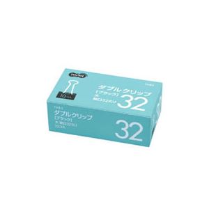 （まとめ） TANOSEE ダブルクリップ 大 口幅32mm ブラック 1セット（300個：10個×30箱） 【×2セット】