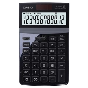 （まとめ） カシオ CASIO デザイン電卓 12桁 ジャストタイプ ブラック JF-Z200-BK-N 1台 【×5セット】