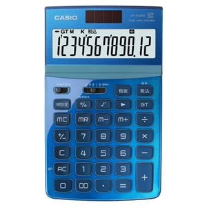 （まとめ） カシオ CASIO デザイン電卓 12桁 ジャストタイプ ブルー JF-Z200-BU-N 1台 【×5セット】