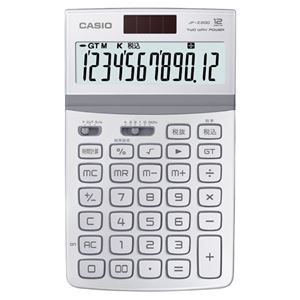 （まとめ） カシオ CASIO デザイン電卓 12桁 ジャストタイプ ホワイト JF-Z200-WE-N 1台 【×5セット】