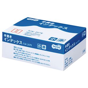 （まとめ） TANOSEE 手書きインデックス 小 18×25mm 赤枠 業務用パック 1パック（3600片：16片×225シート） 【×5セット】