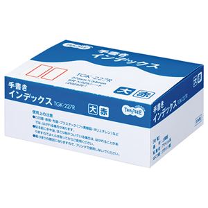 （まとめ） TANOSEE 手書きインデックス 大 27×34mm 赤枠 業務用パック 1パック（2025片：9片×225シート） 【×5セット】