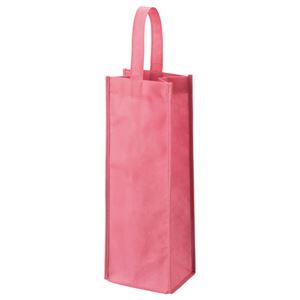 （まとめ） TANOSEE 不織布ワイン袋 ヨコ130×タテ370×マチ幅85mm ローズピンク 1パック（10枚） 【×5セット】
