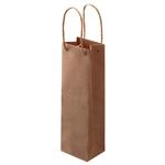 （まとめ） TANOSEE 紙手提袋 ワイン用 タテ長 ヨコ110×タテ360×マチ幅90mm 茶 1パック（30枚） 【×2セット】