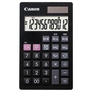 （まとめ） キャノン Canon 電卓 LS-12T 12桁 手帳サイズ ブラック 7427B001 1台 【×5セット】