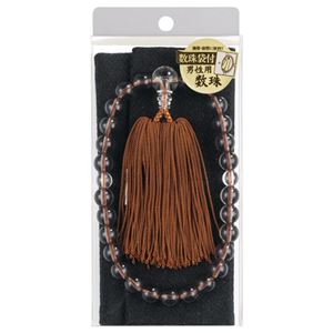 （まとめ） マルアイ 数珠セット 男性用 茶水晶風 保存袋付 ジユ-S31S 1セット 【×2セット】