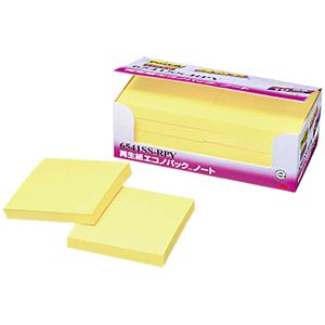 （まとめ） 3M ポストイット エコノパック 強粘着ノート 75×75mm イエロー 6541SS-RPY 1パック（10冊） 【×2セット】