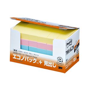 （まとめ） 3M ポストイット エコノパック 見出し 再生紙 50×15mm 混色 7001-K20 1パック（30冊） 【×4セット】