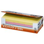 （まとめ） 3M ポストイット エコノパック ふせん 再生紙 75×25mm 4色 5001-K20 1パック（24冊） 【×2セット】