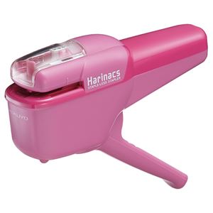 （まとめ） コクヨ 針なしステープラー（ハリナックス） ハンディタイプ 10枚とじ ピンク SLN-MSH110P 1個 【×5セット】