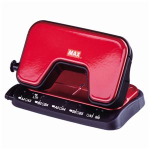 （まとめ） マックス 中空刃 軽あけパンチ スクーバ 15枚穿孔 レッド DP-15T／R 1台 【×10セット】