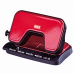 （まとめ） マックス 中空刃 軽あけパンチ スクーバ 15枚穿孔 レッド DP-15T／R 1台 【×10セット】