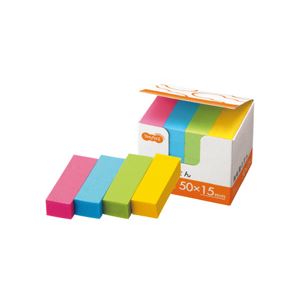 （まとめ） TANOSEE 強粘着ふせん 50×15mm 4色 1セット（60冊：20冊×3パック） 【×2セット】