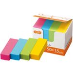 （まとめ） TANOSEE 強粘着ふせん 50×15mm 4色 1セット（60冊：20冊×3パック） 【×2セット】