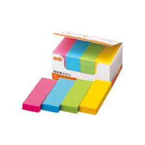 （まとめ） TANOSEE 強粘着ふせん 75×25mm 4色 1セット（60冊：20冊×3パック） 【×2セット】