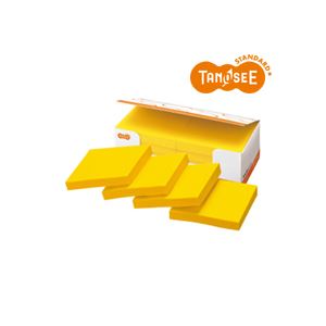 （まとめ）TANOSEE 強粘着ふせん 75×75mm イエロー単色 100枚 10冊入×3パック