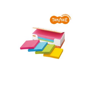 （まとめ）TANOSEE 強粘着ふせん 75×75mm 混色 100枚 10冊入×3パック