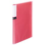 （まとめ） TANOSEE クリアブック（透明表紙） A4タテ 12ポケット 背幅8mm ピンク 1セット（10冊） 【×3セット】