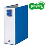 （まとめ）TANOSEE 片開きパイプ式ファイルE A4タテ 80mmとじ 青 10冊