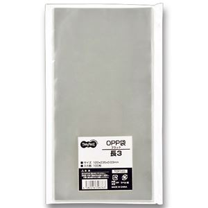 （まとめ） TANOSEE OPP袋 フラット 長3 120×235mm 1セット（1000枚：100枚×10パック） 【×2セット】