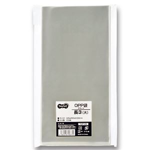 （まとめ） TANOSEE OPP袋 フラット 長3（大） 125×250mm 1セット（1000枚：100枚×10パック） 【×2セット】
