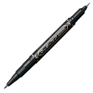 （まとめ） ゼブラ 油性マーカー マッキーケア超極細 極細+超極細 黒 YYTH3-BK 1セット（10本） 【×5セット】