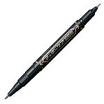 （まとめ） ゼブラ 油性マーカー マッキーケア超極細 極細+超極細 黒 YYTH3-BK 1セット（10本） 【×5セット】
