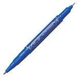 （まとめ） ゼブラ 油性マーカー マッキーケア超極細 極細+超極細 青 YYTH3-BL 1セット（10本） 【×5セット】