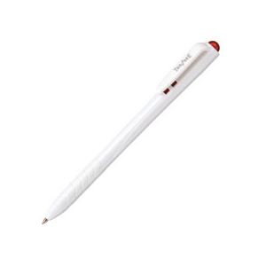（まとめ） TANOSEE ノック式油性ボールペン 0.7mm 赤 （軸色 白） 1セット（100本：10本×10箱） 【×2セット】