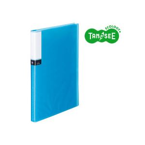 （まとめ）TANOSEE クリアブック（透明表紙） A4タテ 36ポケット ブルー 30冊
