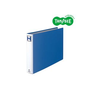 （まとめ）TANOSEE 両開きパイプ式ファイル A3ヨコ 50mmとじ 青 10冊