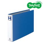（まとめ）TANOSEE 両開きパイプ式ファイル B4ヨコ 50mmとじ 青 30冊