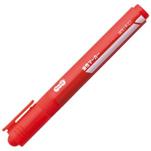 （まとめ） TANOSEE キャップ式油性マーカー シングル 太字 赤 1セット（50本） 【×4セット】