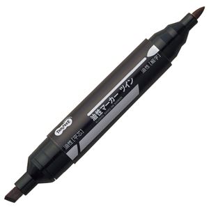 （まとめ） TANOSEE キャップ式油性マーカー ツイン 太字+細字 黒 1セット（50本） 【×4セット】