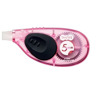 （まとめ） TANOSEE 修正テープ ヨコ引き 5mm幅×10m ピンク 1セット（30個） 【×2セット】