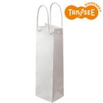 （まとめ）TANOSEE 手提袋 丸紐 白無地・ワインボトル用 30枚入×10パック