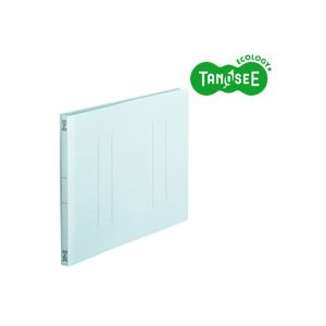 （まとめ）TANOSEE フラットファイル バインダー 2穴 ＜スタンダードカラー＞A4ヨコ 150枚収容 青 10冊入×10パック