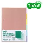 （まとめ）TANOSEE インデックス（PP） A4タテ 2穴 6色6山 2組入×20パック