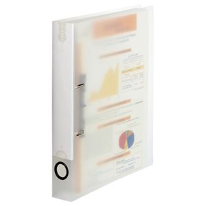 （まとめ） TANOSEE Dリングファイル（PP表紙） A4タテ 2穴 250枚収容 背幅43mm クリア 1セット（10冊） 【×2セット】