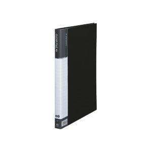 （まとめ） TANOSEE クリヤーファイル（台紙入） A4タテ 40ポケット 背幅23mm ダークグレー 1セット（8冊） 【×2セット】